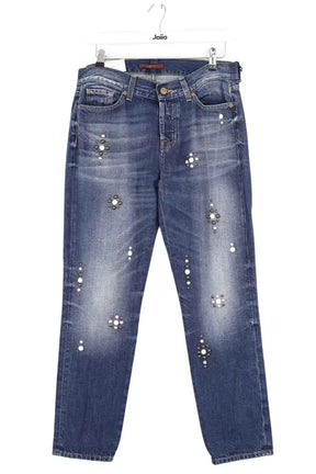 Jean boyfriend 7 For All Mankind Josefina Bleu en Coton, taille XS - Seconde Main