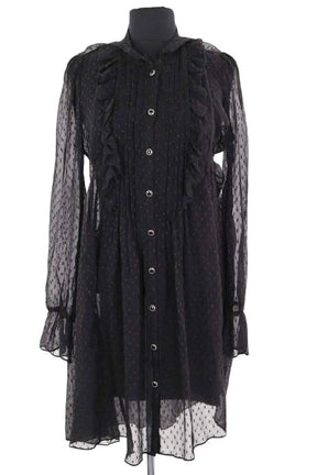 Robe The Kooples Noir en Soie, taille XS - Seconde Main