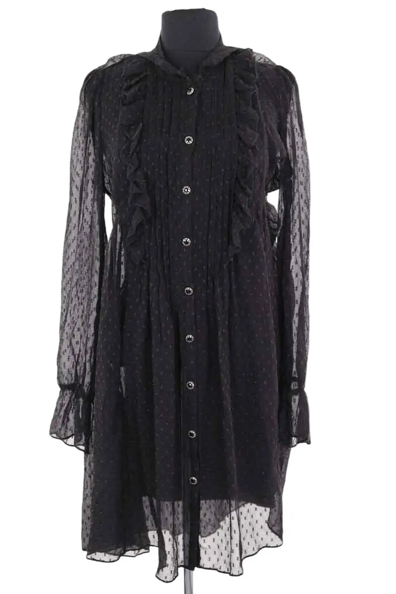 Robe The Kooples Noir en Soie, taille XS - Seconde Main