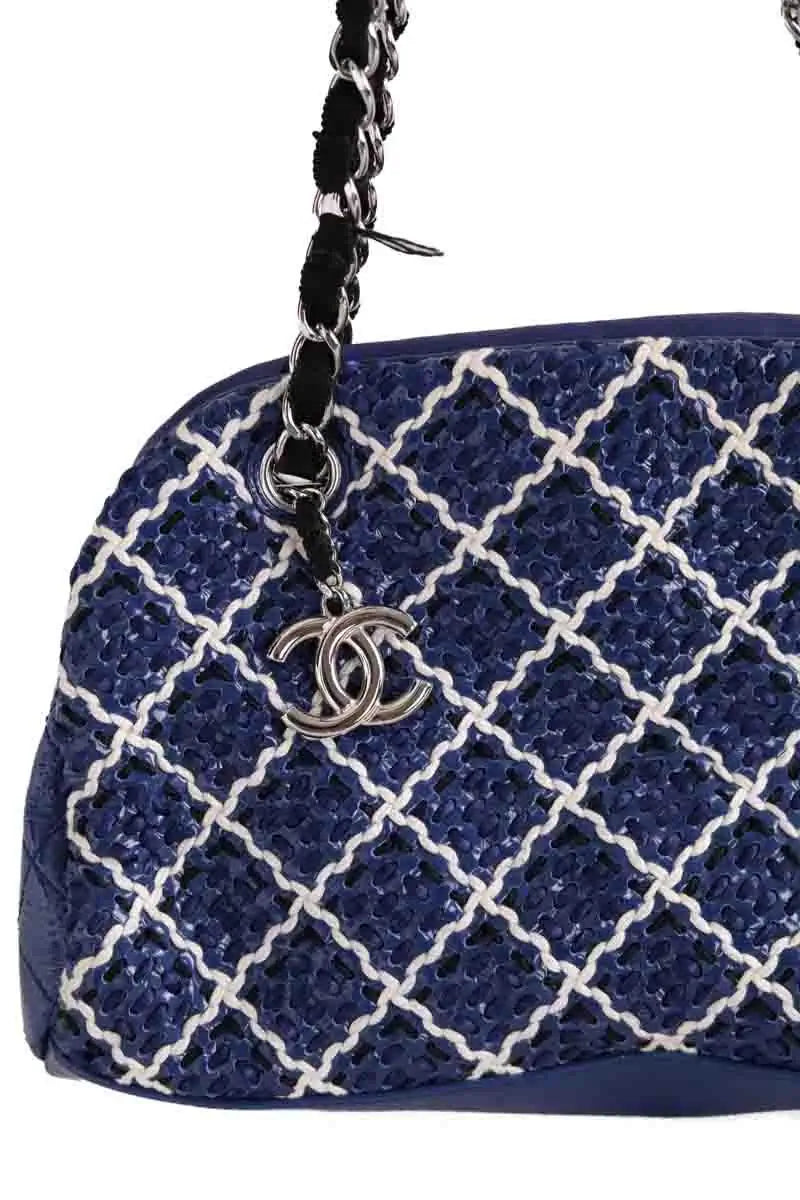 Sac porté épaule Chanel Just Mademoiselle Bleu en Cuir