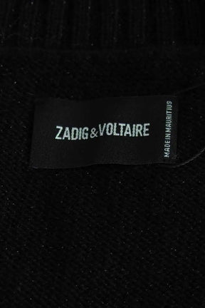 Pull Zadig & Voltaire Alma Bijoux Noir en Cachemire