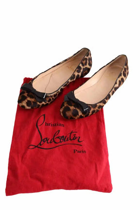 Ballerines Christian Louboutin Marron en Cuir