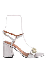 Sandales Maje Argent en Cuir, taille 36 - Seconde Main