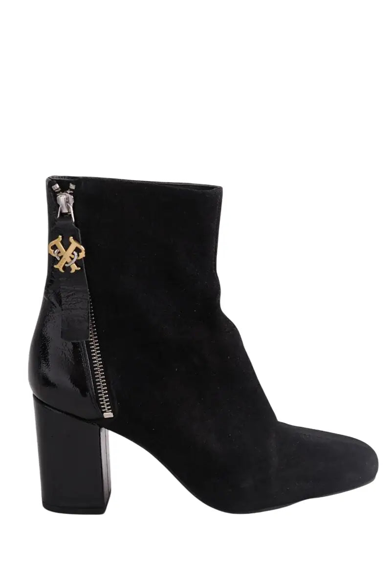Boots Pinko Noir en Daim, taille 38 - Seconde Main
