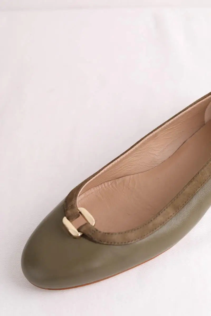 Ballerines LK Bennett Dollie Kaki en Cuir