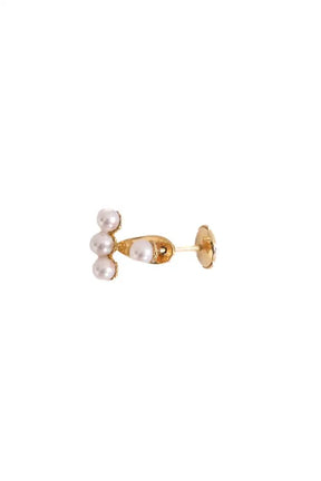 Nano boucles d'oreilles  Yvonne Léon Or jaune 18 carats et 4 perles Doré en Or jaune