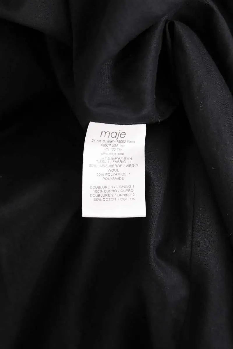 Manteau Maje Noir en Coton