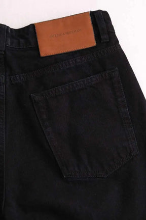 Jean droit Victoria Beckham Bernie Noir en Coton