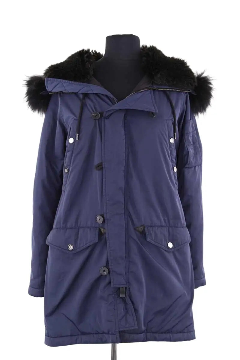 Parka The Kooples Bleu en Synthétique, taille XS - Seconde Main
