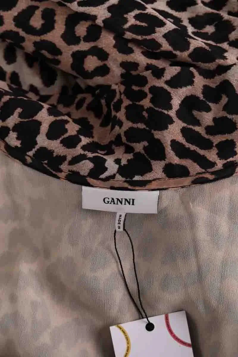 Robe Ganni Marron en Viscose