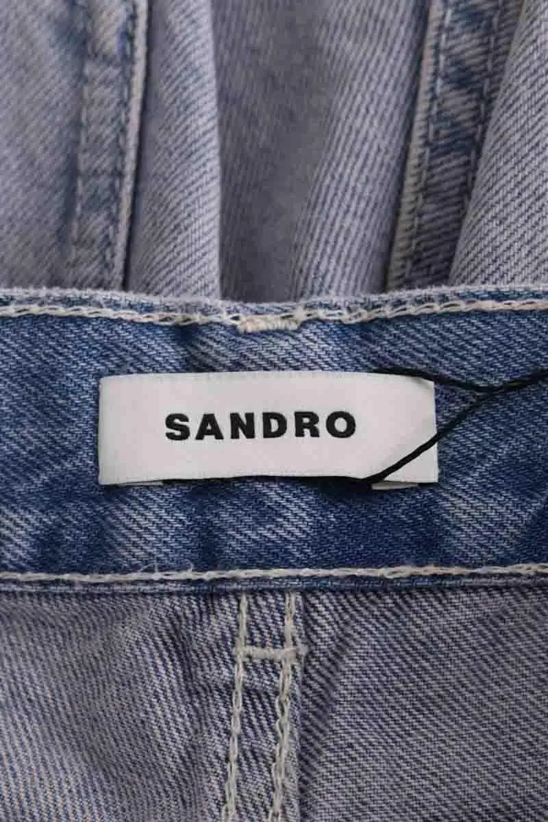 Jean large Sandro Bleu en Coton