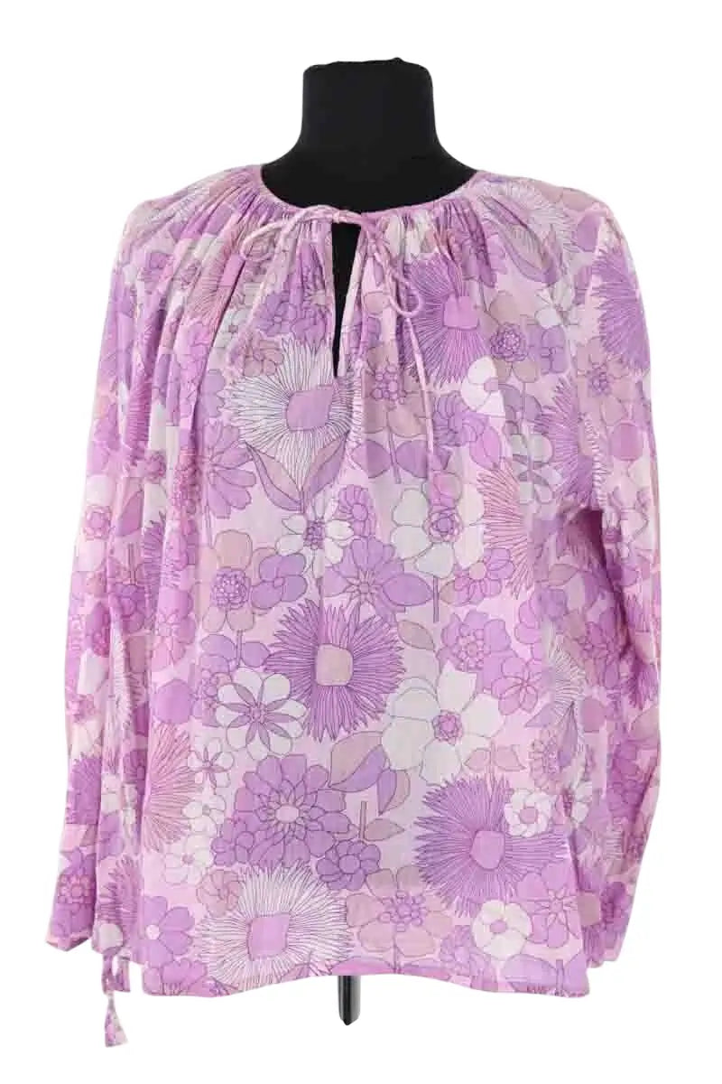 Blouse Antik Batik Violet en Coton, taille M - Seconde Main