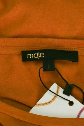 T-shirt Maje Orange en Soie