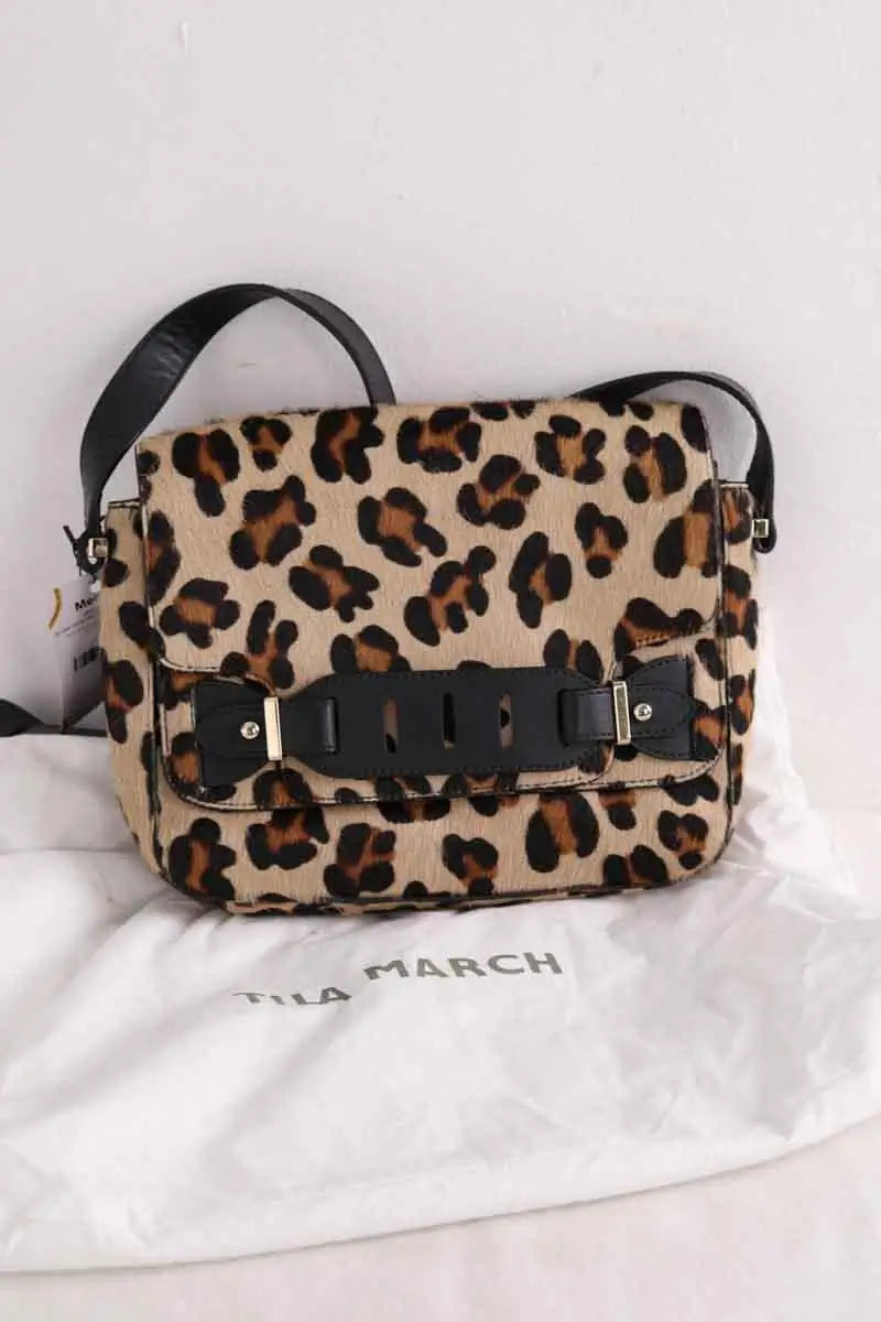 Sac à bandoulière Tila March Beige en Cuir