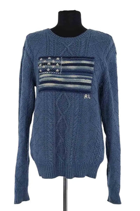 Pull Ralph Lauren Bleu en Coton, taille L - Seconde Main