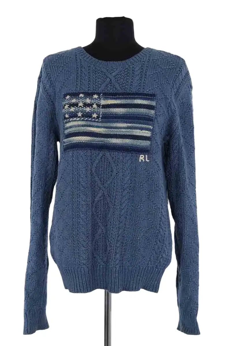 Pull Ralph Lauren Bleu en Coton, taille L - Seconde Main