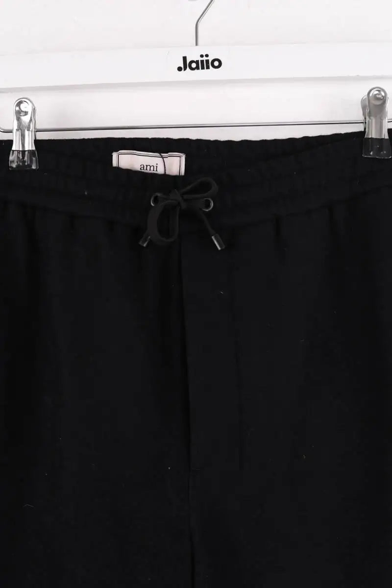 Pantalon droit Ami Noir en Laine