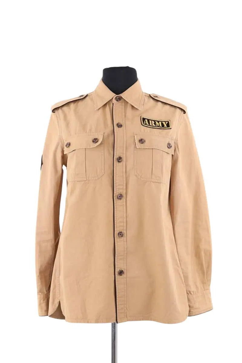 Chemise Laurence Bras Camel en Coton, taille XS - Seconde Main