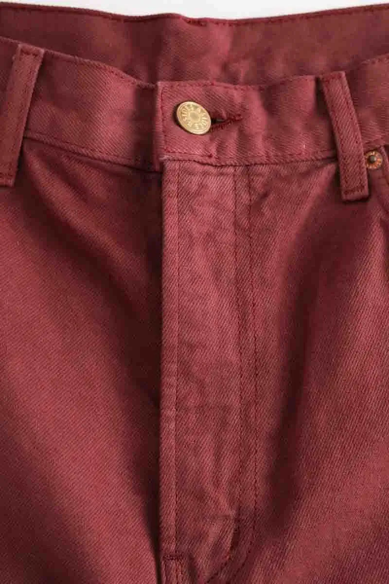 Jean large B Sides Bordeaux en Coton