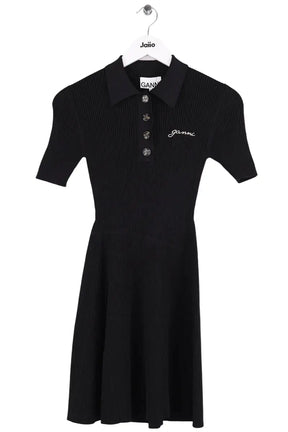 Robe Ganni Noir en Synthétique, taille XXS - Seconde Main