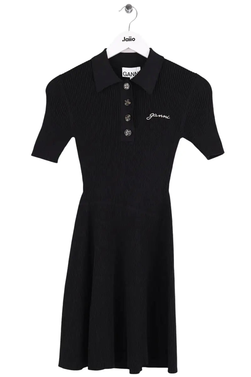 Robe Ganni Noir en Synthétique, taille XXS - Seconde Main
