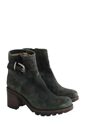 Boots à boucles Free Lance Vert en Daim