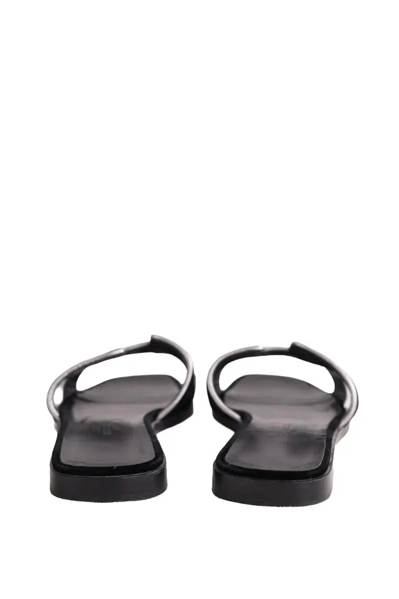 Sandales Oran Hermès ORAN Noir en Cuir