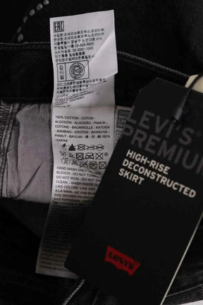 Mini jupe Levi's High rise deconstructed skirt Noir en Coton