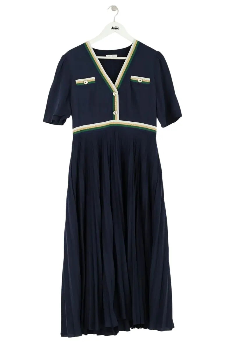Robe Sandro Marine en Viscose, taille L - Seconde Main