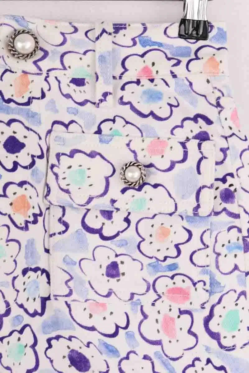 Mini short Alessandra Rich Bleu en Coton