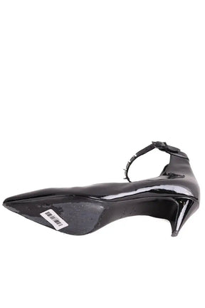Talons Saint Laurent Noir en Cuir verni