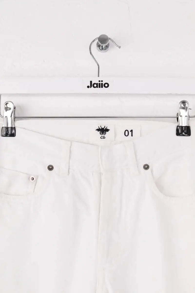 Jean droit Dior Blanc en Coton