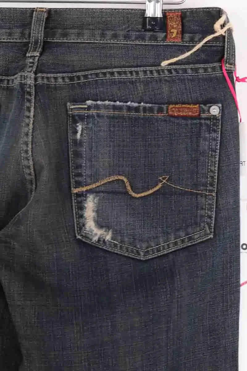 Jean 7 For All Mankind Bleu en Coton