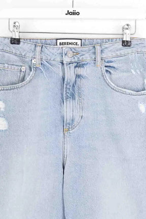 Jean ballon Berenice Pollina Bleu en Coton