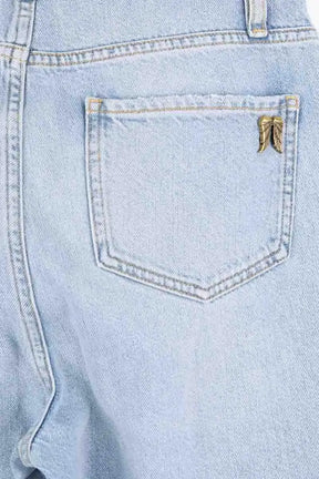 Jean ballon Berenice Pollina Bleu en Coton