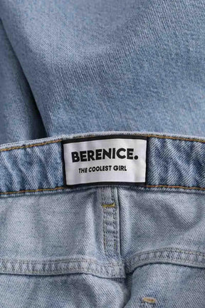 Jean ballon Berenice Pollina Bleu en Coton