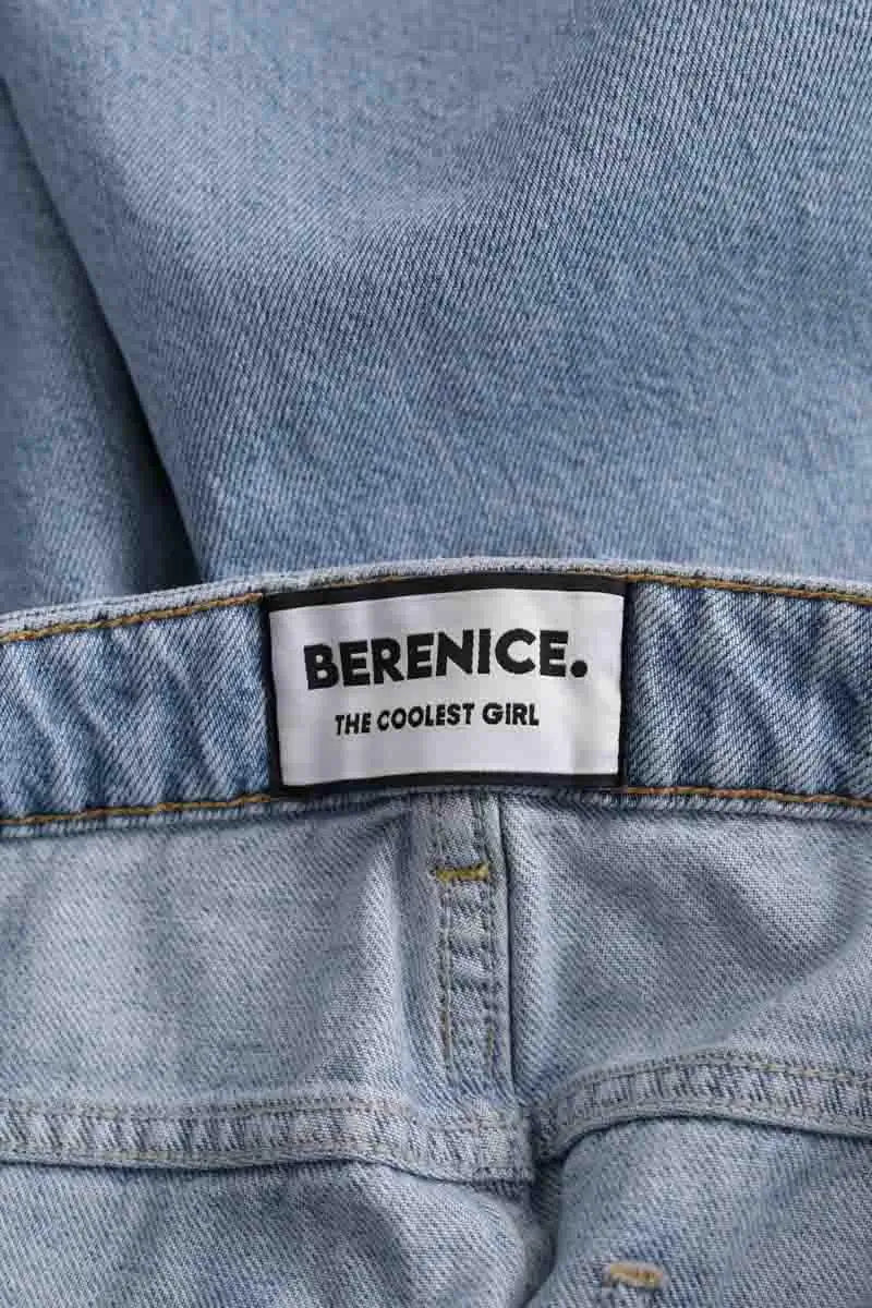 Jean ballon Berenice Pollina Bleu en Coton