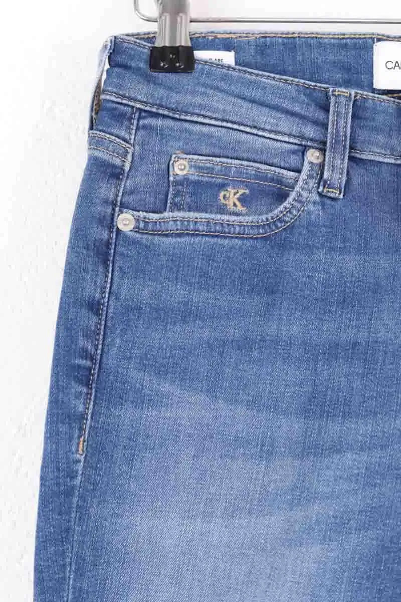 Jean bootcut Calvin Klein Mid rise cropped flare Bleu en Coton