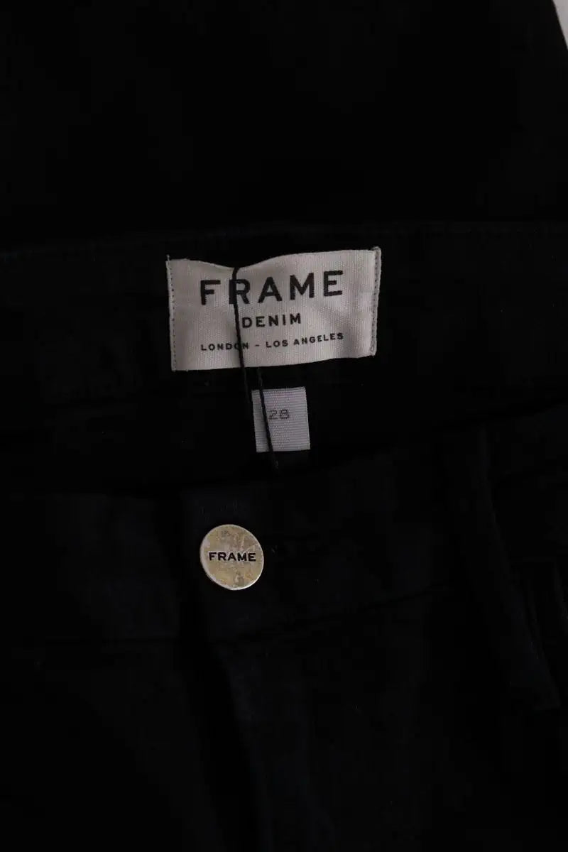 Jean bootcut Frame Le crop mini boot Noir en Coton