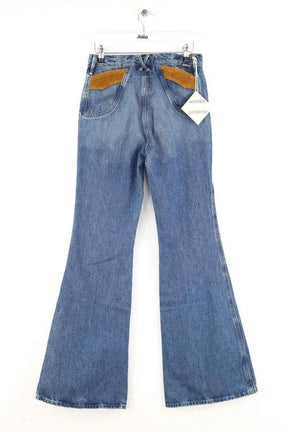 Jean bootcut Mother The pointy pocket doozy heel Bleu en Coton