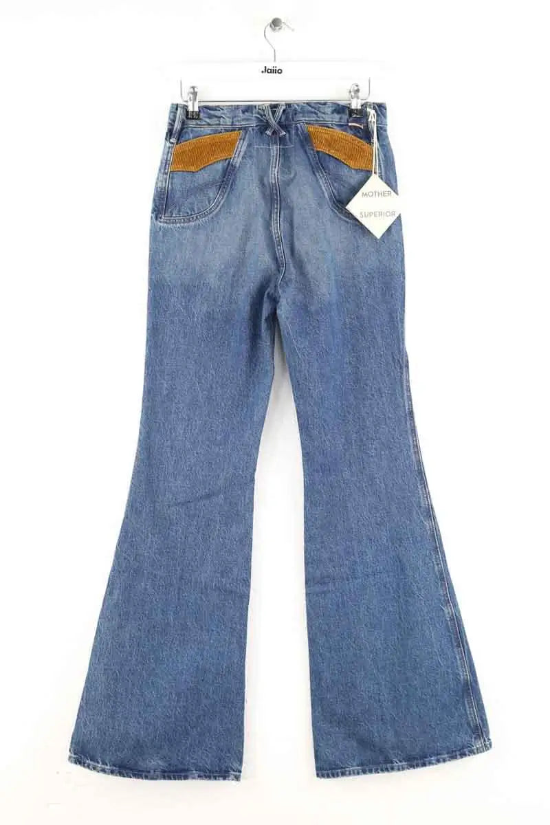 Jean bootcut Mother The pointy pocket doozy heel Bleu en Coton