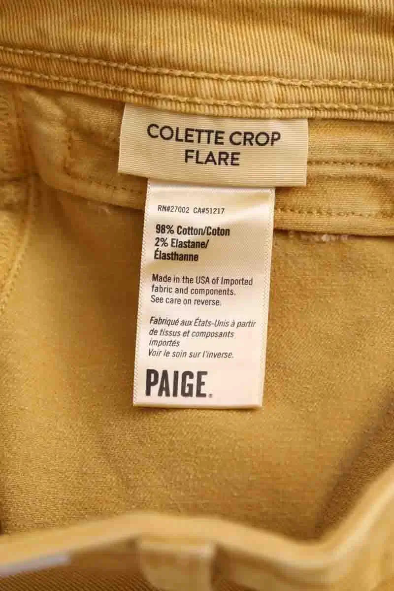 Jean bootcut Paige Crop flare Jaune en Coton