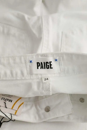 Jean bootcut Paige Genevieve Blanc en Coton