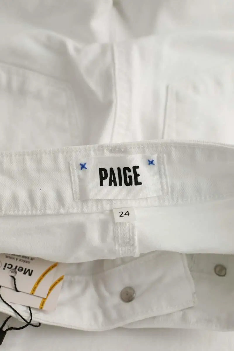 Jean bootcut Paige Genevieve Blanc en Coton