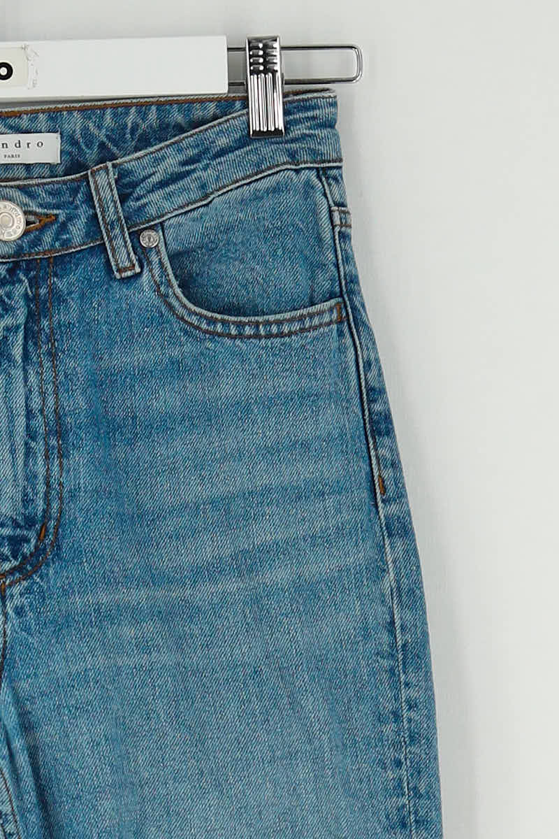 Jean bootcut Sandro Bleu en Coton