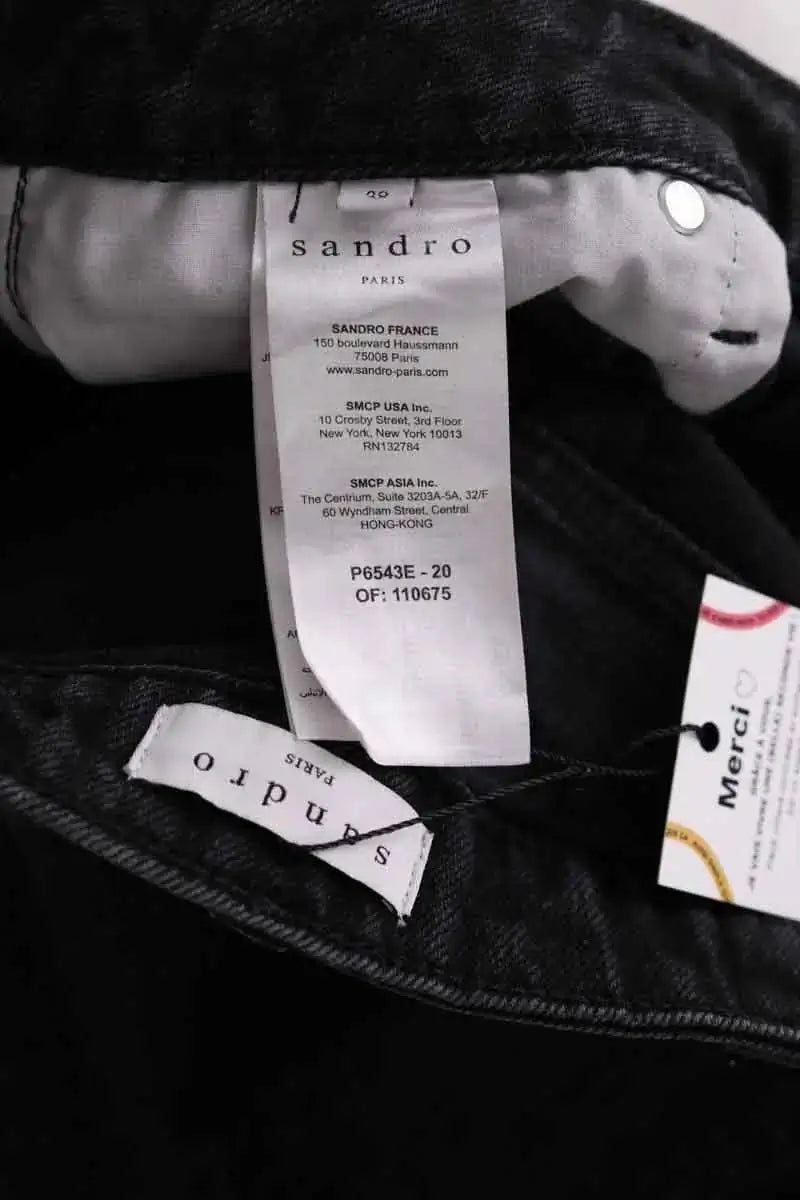 Jean bootcut Sandro Noir en Coton
