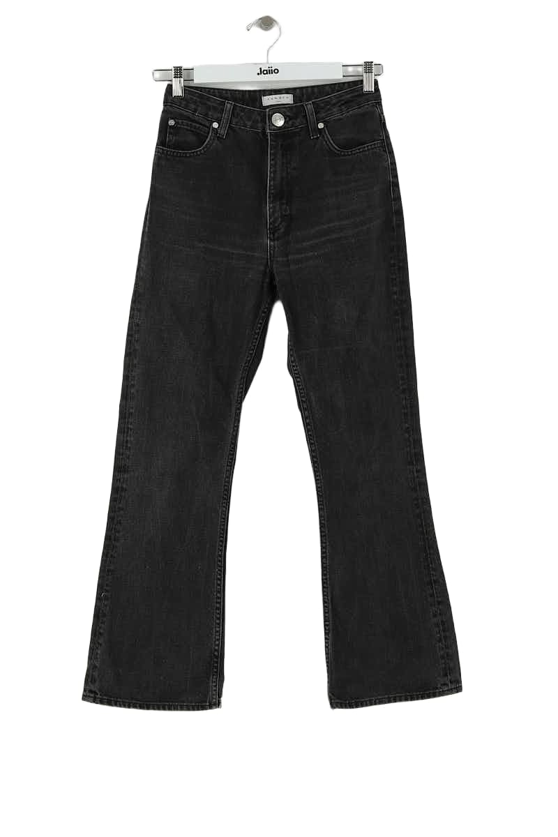 Jean bootcut Sandro Noir en Coton, taille XS - Seconde Main