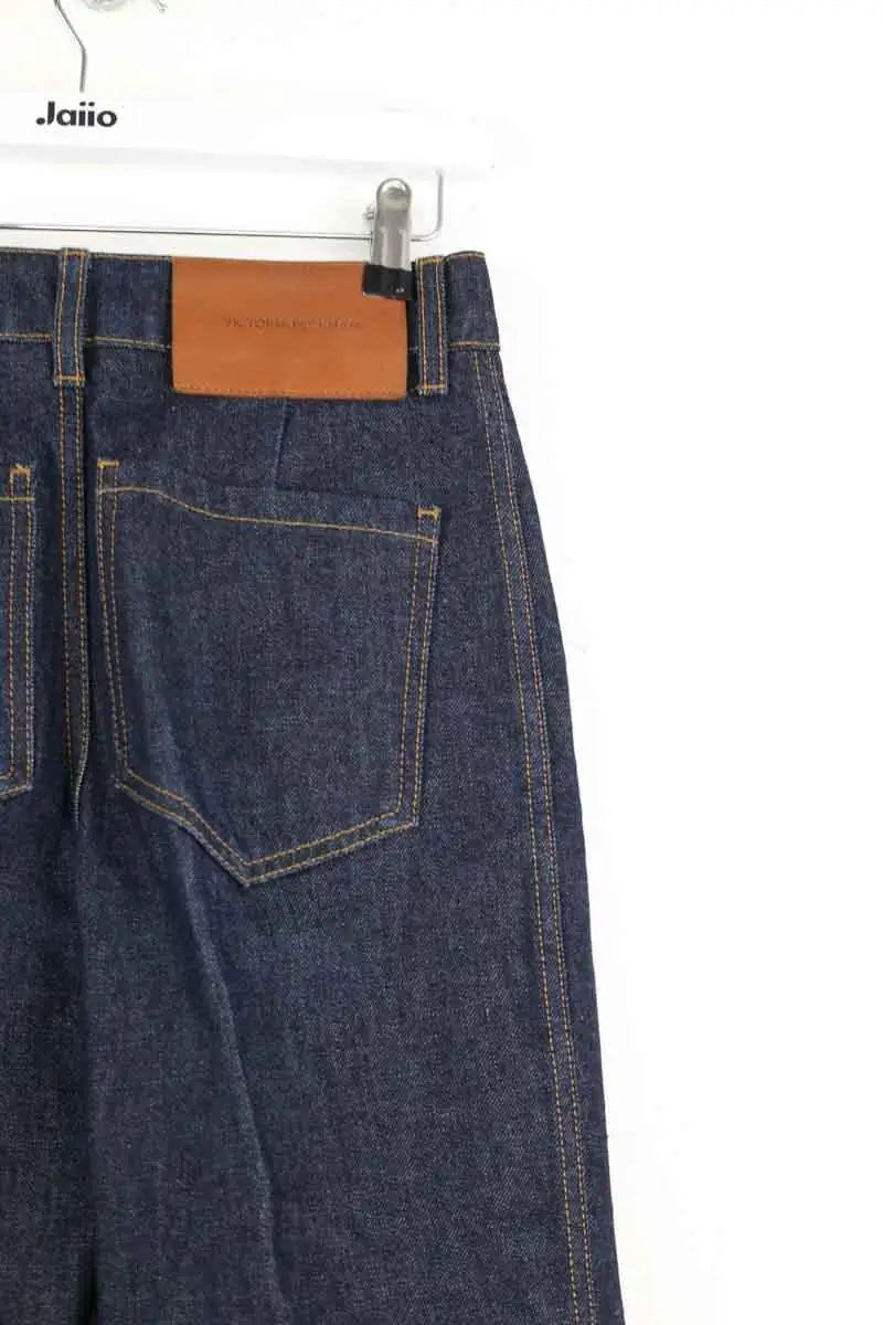 Jean bootcut Victoria Beckham High rise wide leg Alina Bleu en Coton