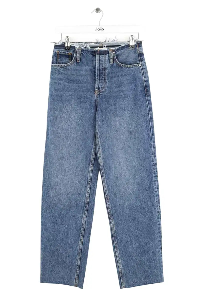 Jean boyfriend Anine Bing Marine en Coton, taille XXS - Seconde Main