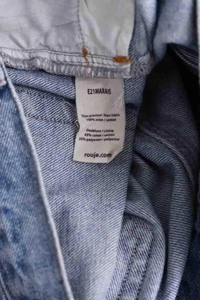 Jean boyfriend Rouje Bleu en Coton